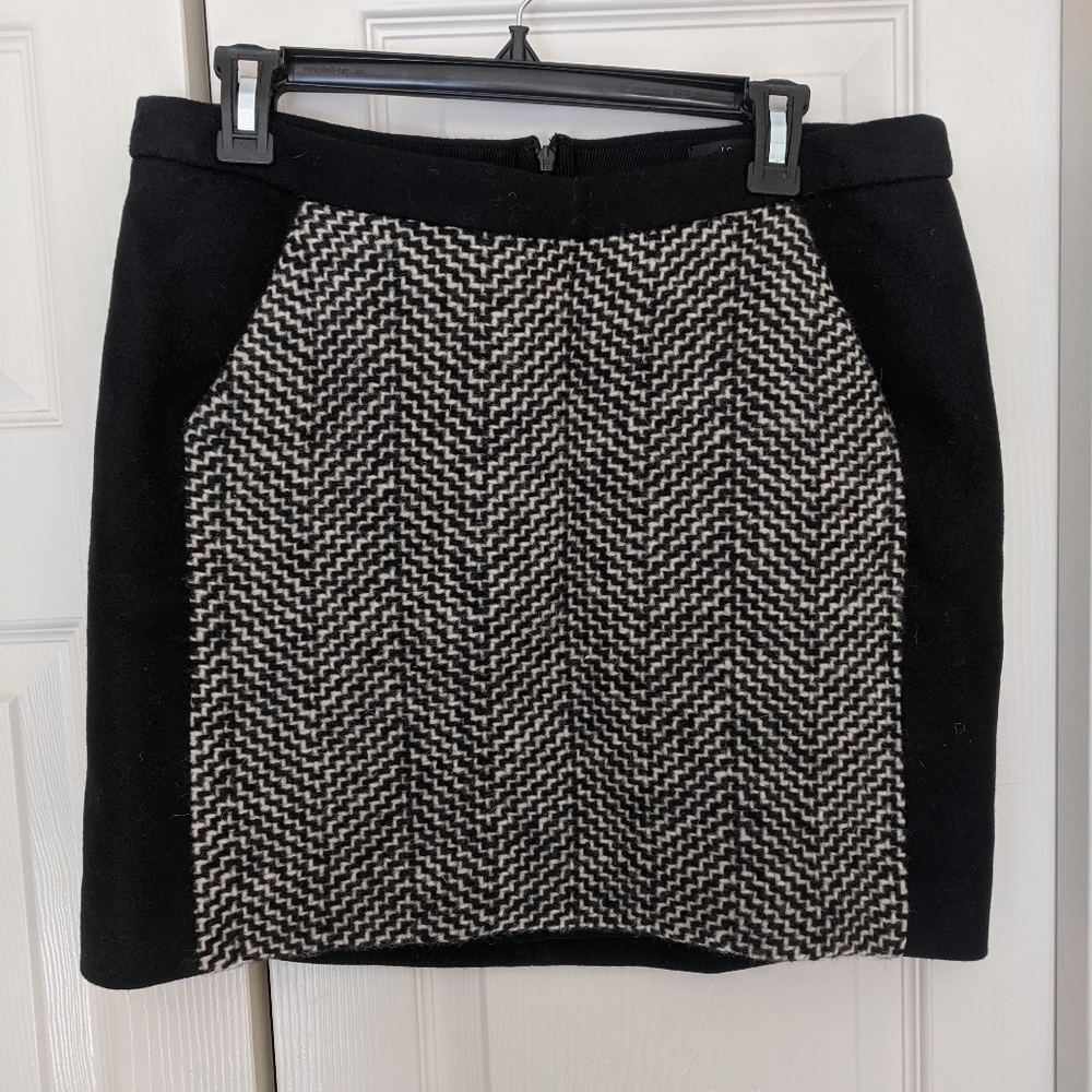 J Crew black and gray mini skirt
